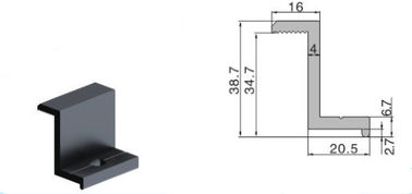 Σφιγκτήρας τελών αργιλίου για το ηλιακό τοποθετώντας σύστημα στεγών με τα διαφορετικά μεγέθη